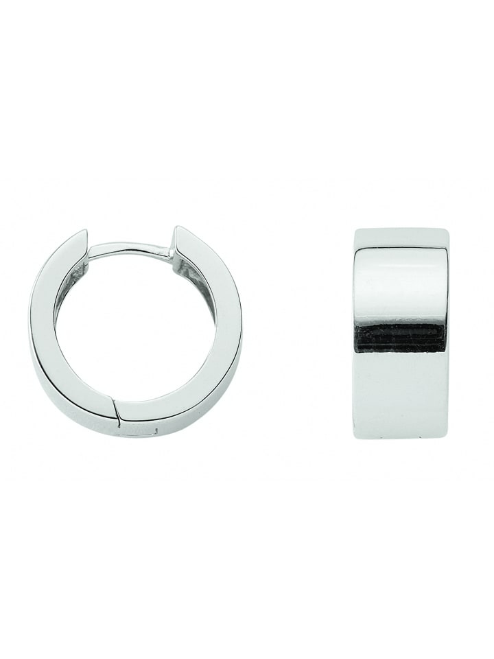 Damen 925 Silber Ohrringe / Creolen Ø 15,2 mm in silber