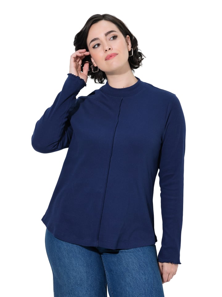 Langarmshirt in tintenblau