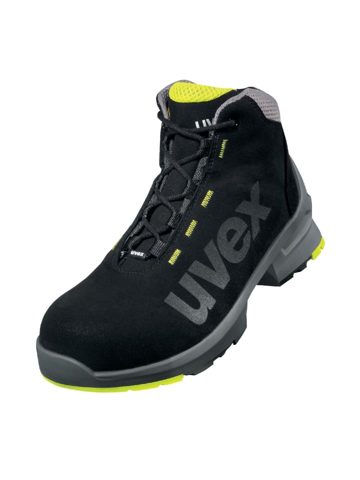 Halbschuhe 1 Schnürstiefel in schwarz/lime
