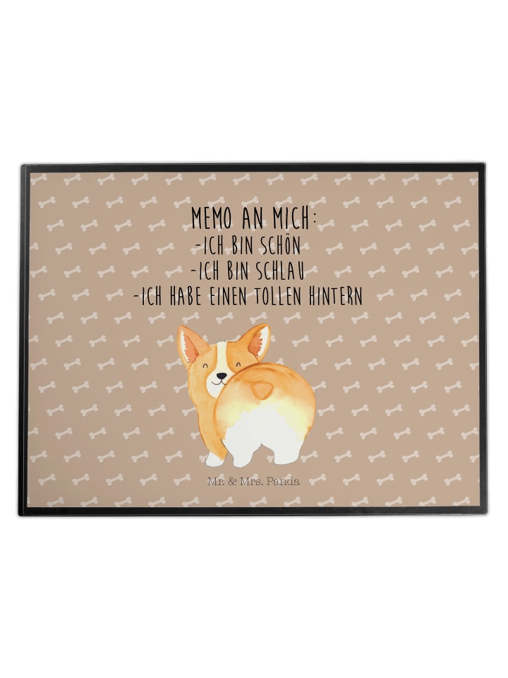 Schreibunterlage Corgi Po mit Spruch in Hundeglück