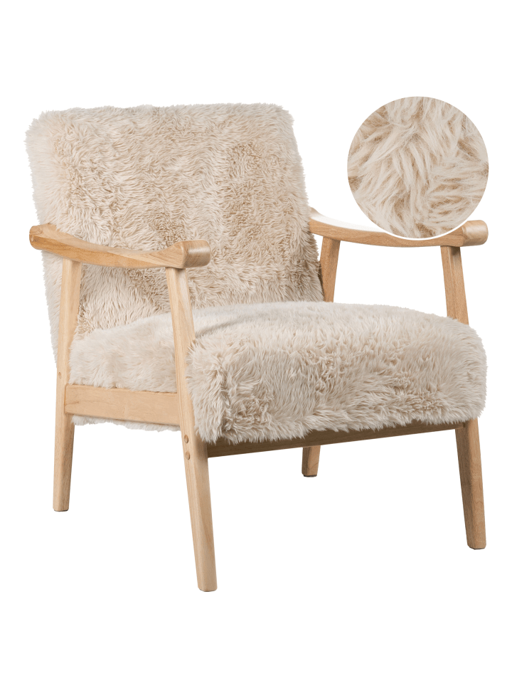 Sessel LEKNES in Beige/Braun - (W) 66 x (H) 79 x (L) 74 cm