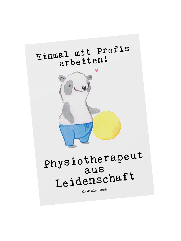 Postkarte Physiotherapeut Leidenschaft mit Spruch in Weiß