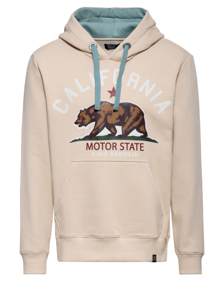 King Kerosin Hoodie California Motor State in beige