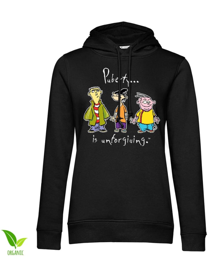 Hoodie "Puberty Is Unforgiving Girly Hoodie" in Schwarz