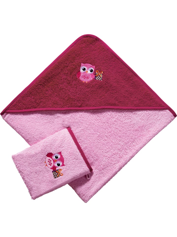 Frottier Kinder-Frottier-Set 2-teilig in rosa