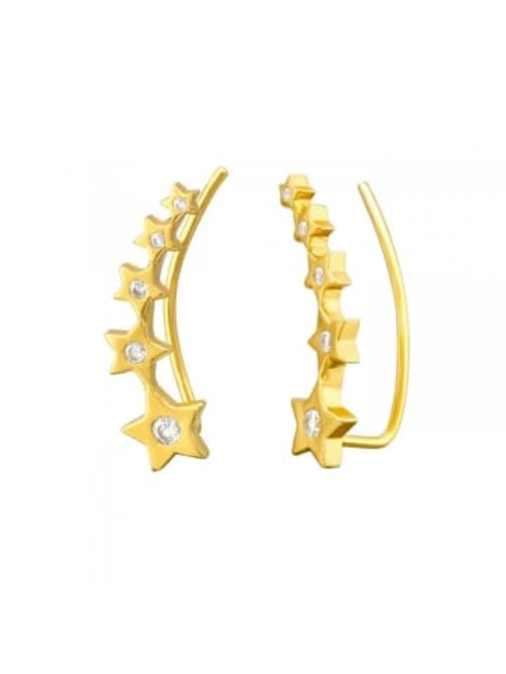 Ohrringe EINHÄNGER STERNE in Gold aus 925 Sterling Silber, 2-tlg.