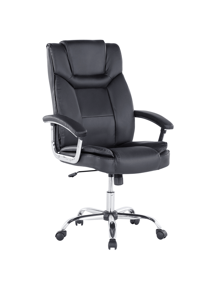 Chefsessel ADVANCE in Schwarz/Silber - (W) 60 x (H) 100 x (L) 60 cm