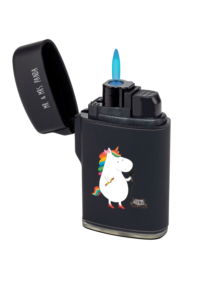 Sturmfeuerzeug Einhorn Sekretärin ohne Spruch in Schwarz