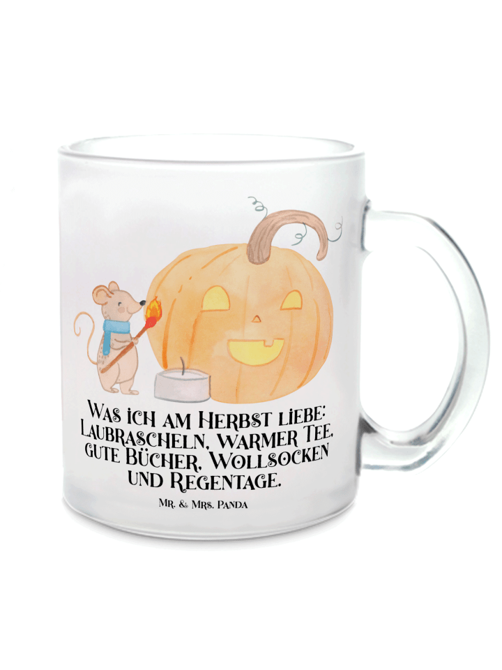 Kaffeebecher Kürbis Maus mit Spruch in Transparent