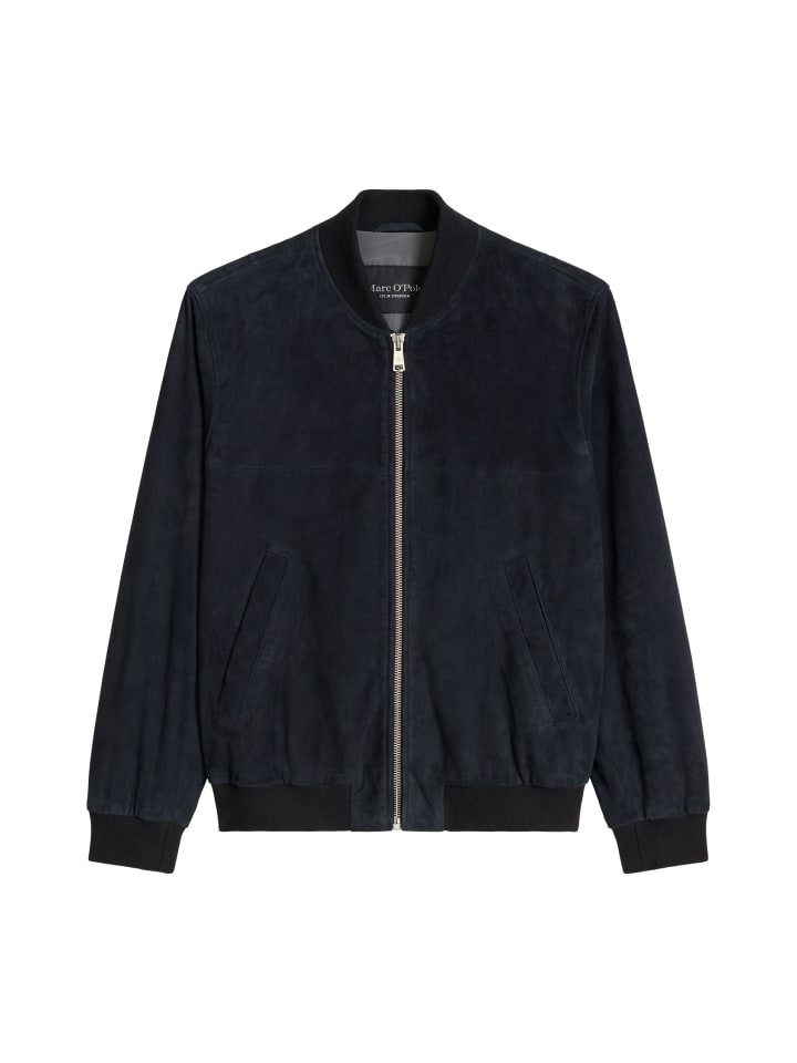 Lederjacke regular in Dark Navy