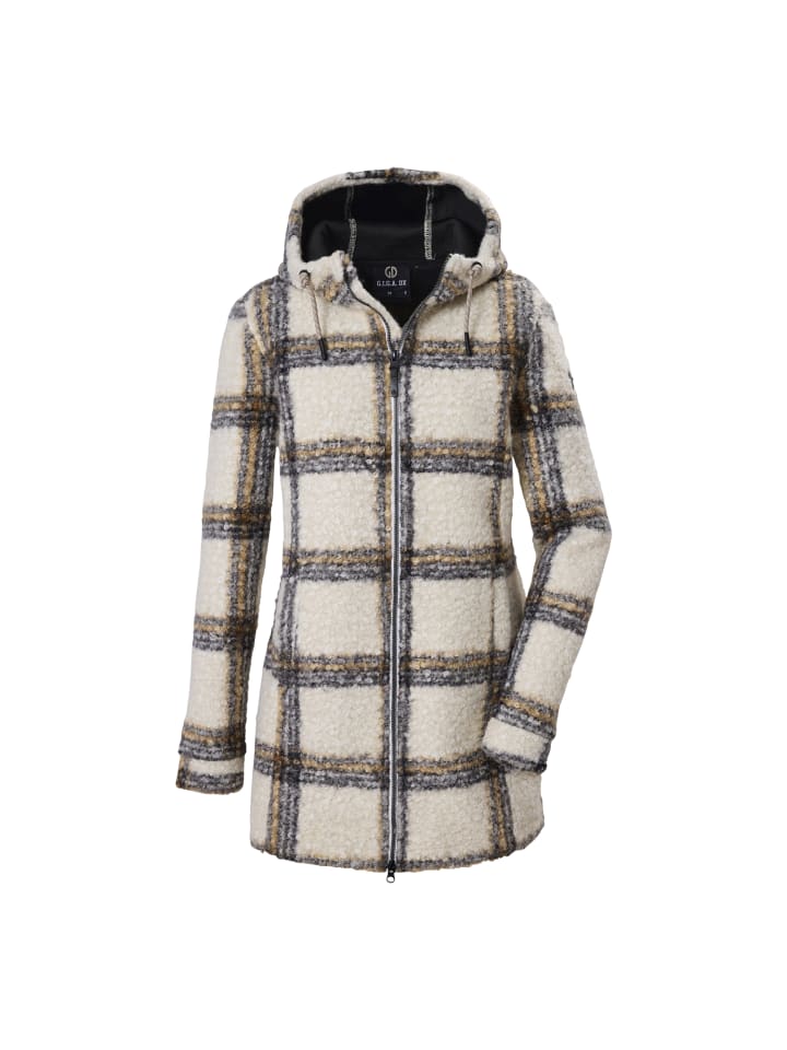 Strickfleeceparka mit Kapuze in Weiß951