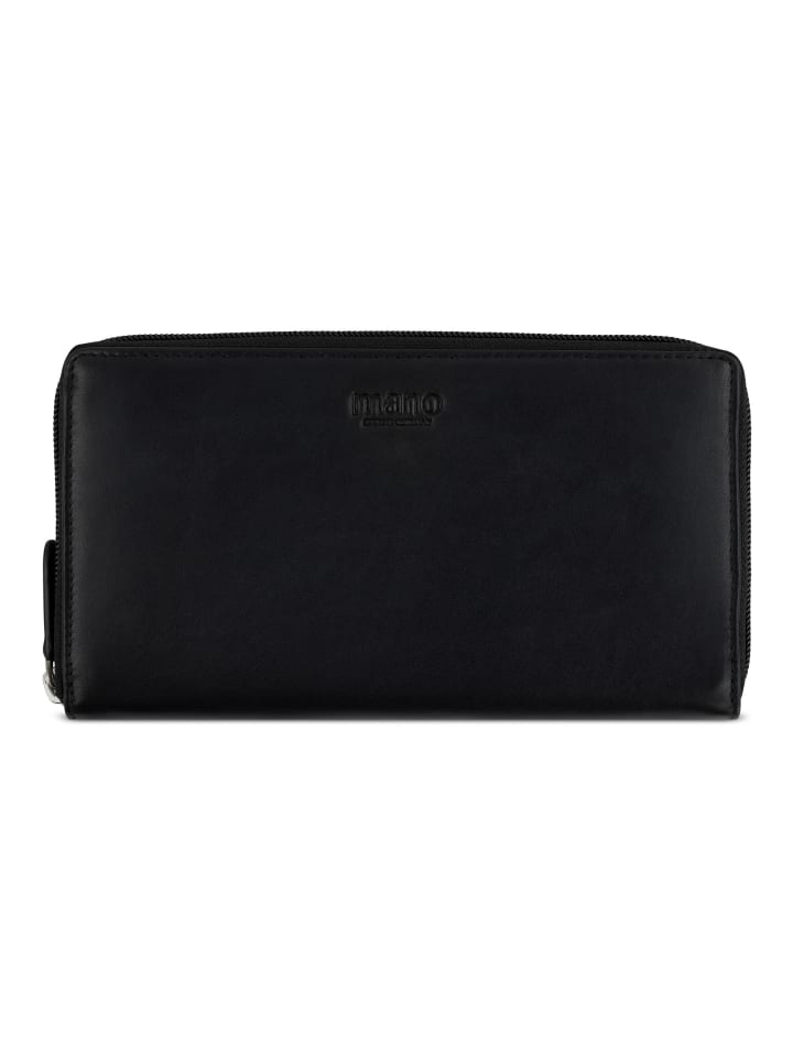Don Andrea Geldbörse RFID Schutz Leder 19 cm schwarz
