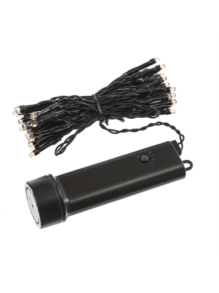LED Lichterkette Batterie bis 60 Tage Timer 48LED L: 3,5m in schwarz