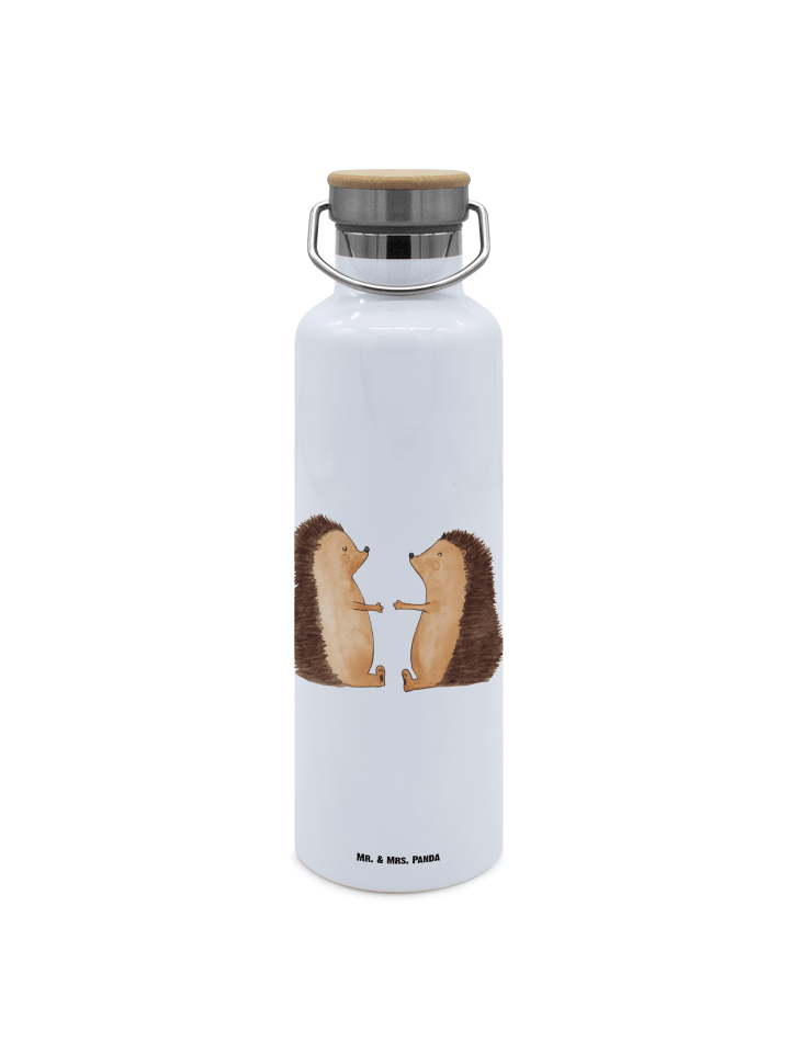 Trinkflasche Igel Liebe ohne Spruch in Weiß