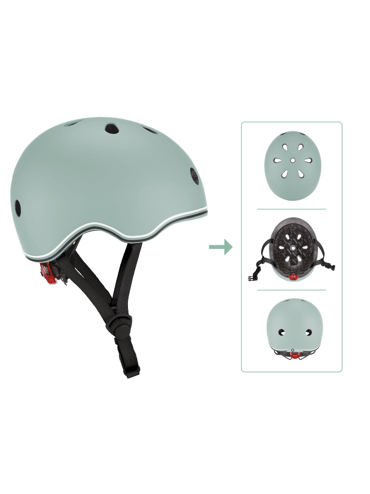HELM GO-UP LIGHTS Gr. XXS/XS 45-51 in salbei grün