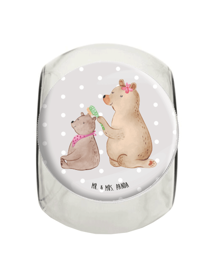 Bonbonglas Bär Kind ohne Spruch in Grau Pastell