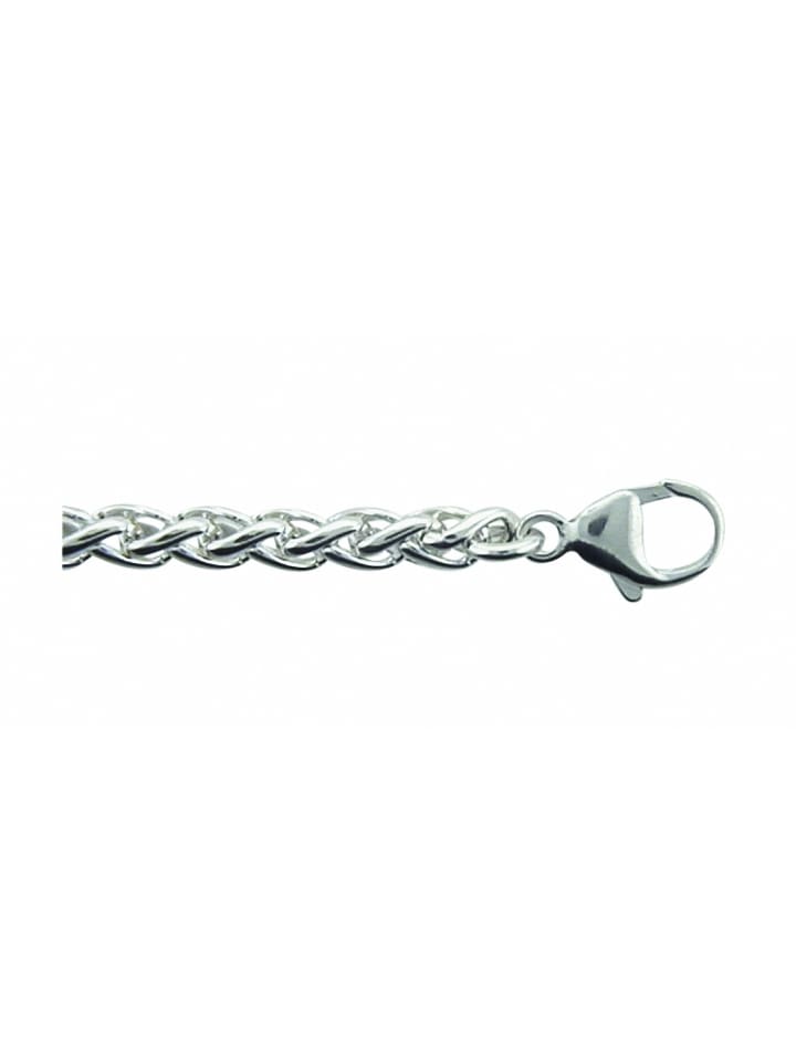 Damen 925 Silber Zopf Armband 19 cm Ø 4,2 mm in silber