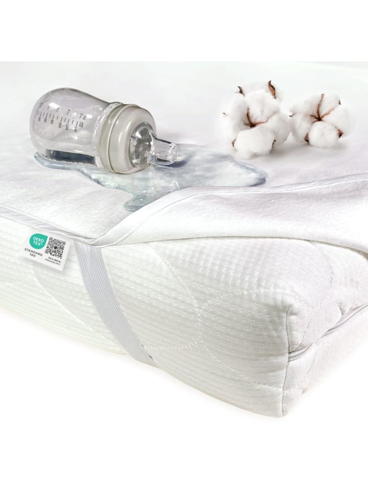 Wasserdichte Betteinlage 60 x 120 cm in weiss