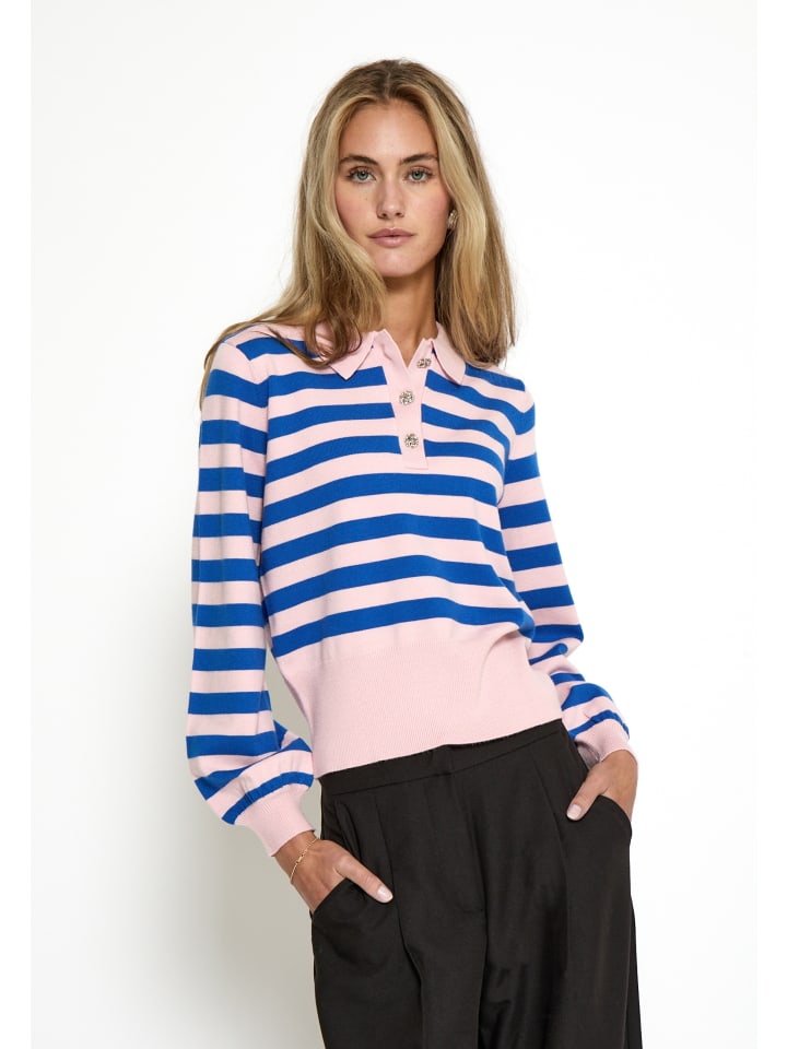 Pullover in Blue/Pink Stripe