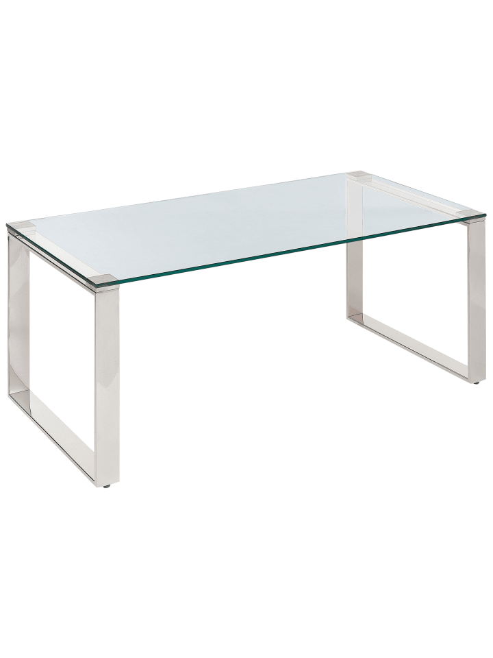 Couchtisch TILON in Silber/Transparent - (W) 100 x (H) 40 x (L) 50 cm