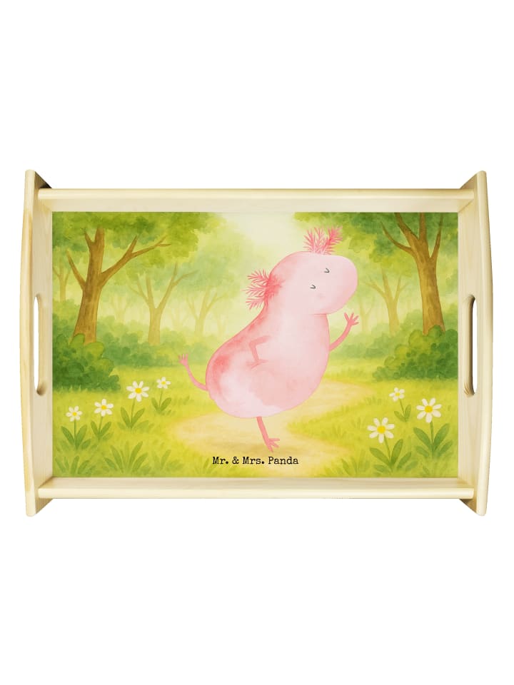 Serviertablett Axolotl Tanzen Design ohne Spruch in Weiß