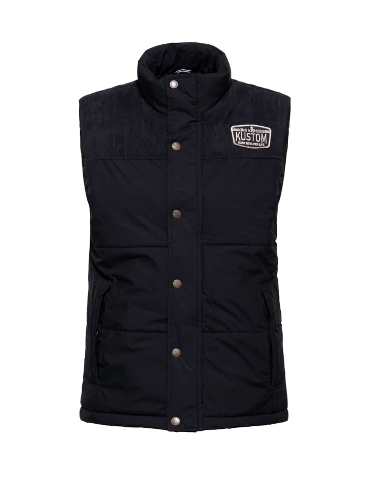 King Kerosin Steppweste Kustom in schwarz