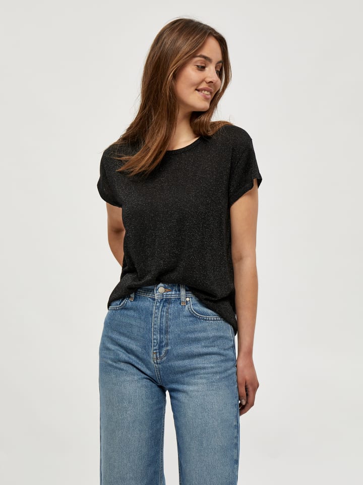 T-Shirt in Black Metallic