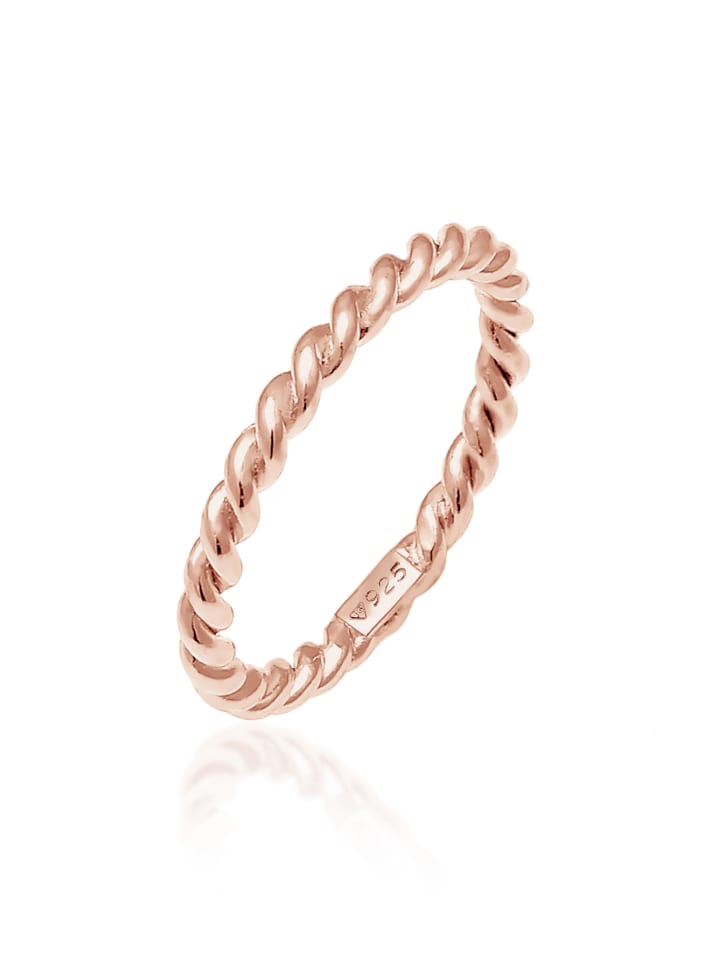 Ring 925 Sterling Silber Twisted in Rosegold