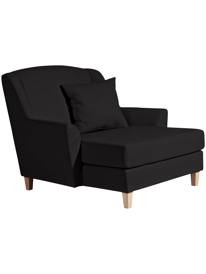 SESSEL XXL Karil Bezug Kunstleder Buche natur / schwarz