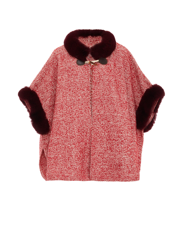 Damen Poncho in Rot