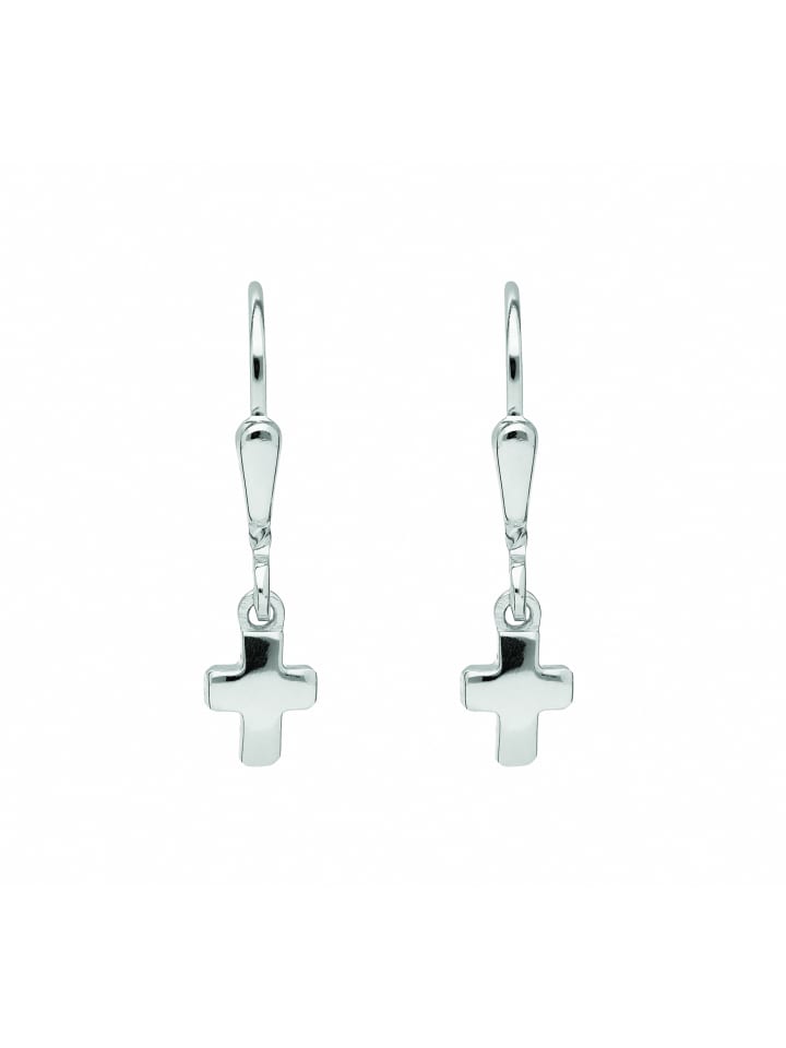 925 Silber Ohrringe / Ohrhänger Kreuz in silber