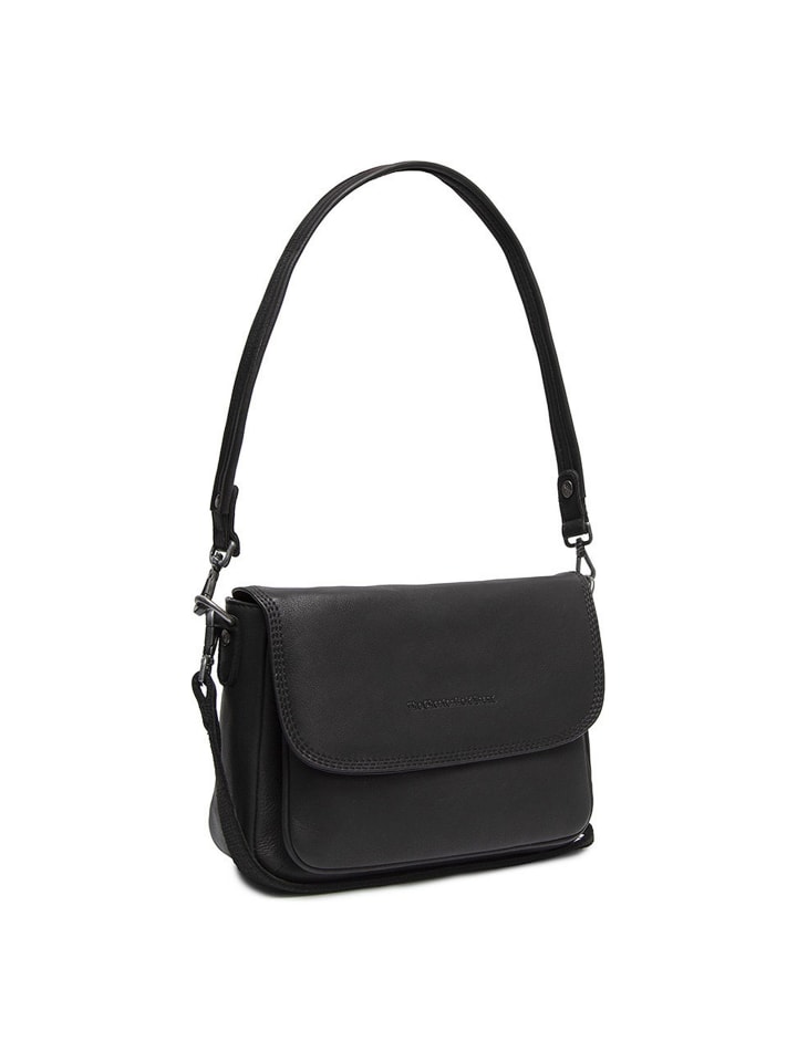 Miloa Schultertasche Leder 23 cm black