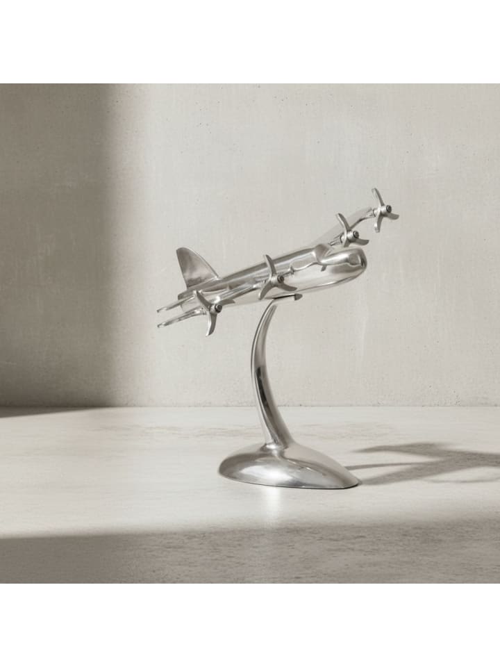 Dekofigur | Aluminium, Silber, Flugzeug-Propeller