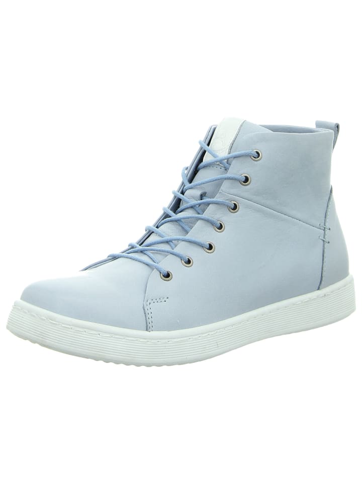 Schnürschuhe in pastellblau/weiss