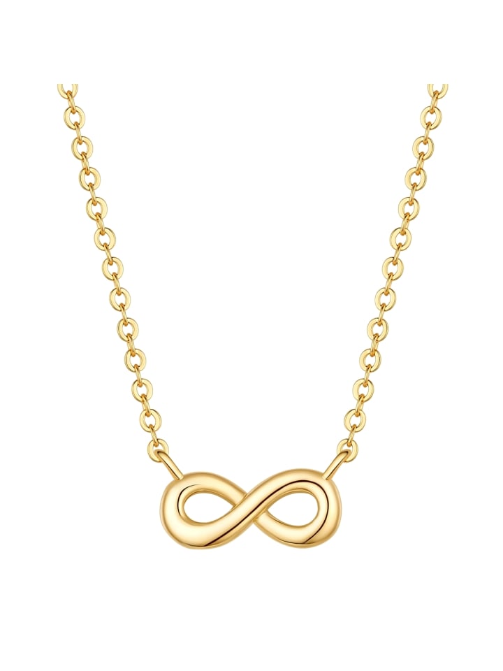 Kette Infinity aus Messing mit Zirkonia in gelbgold