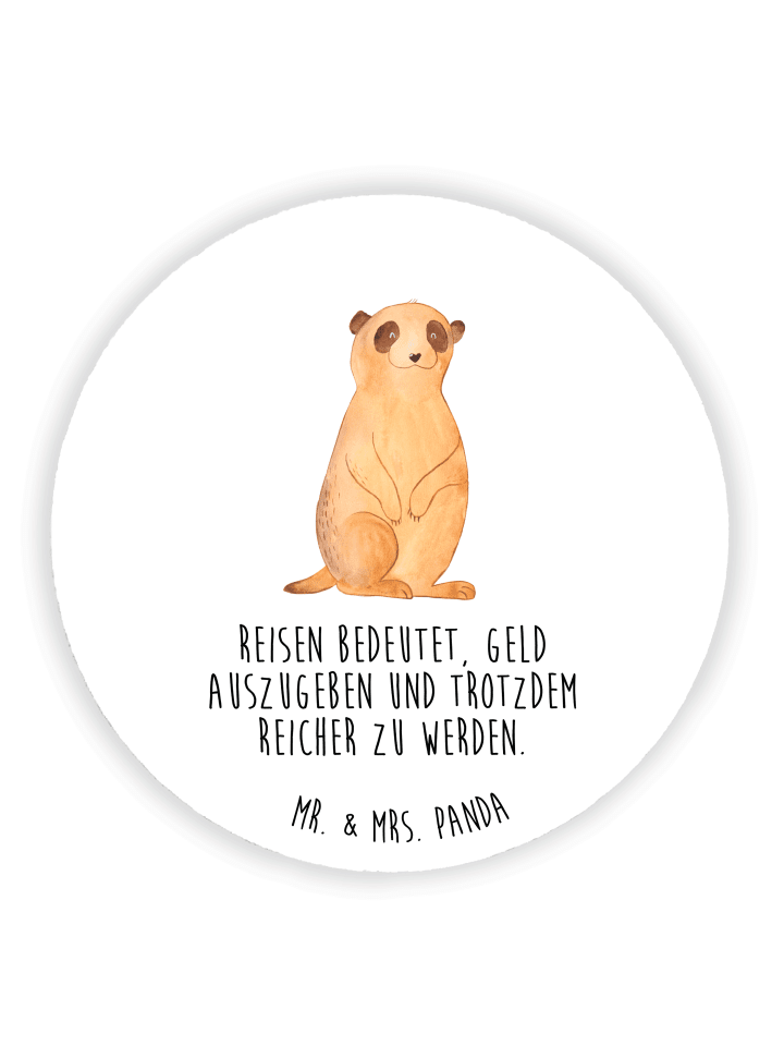 Magnet Erdmännchen mit Spruch in Weiß
