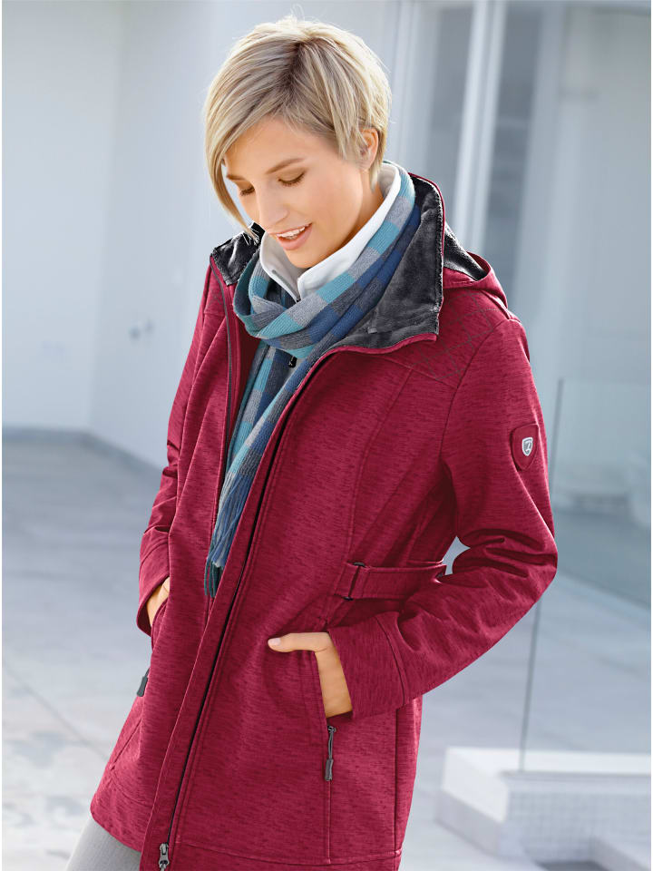 Softshell-Jacke in himbeer-meliert