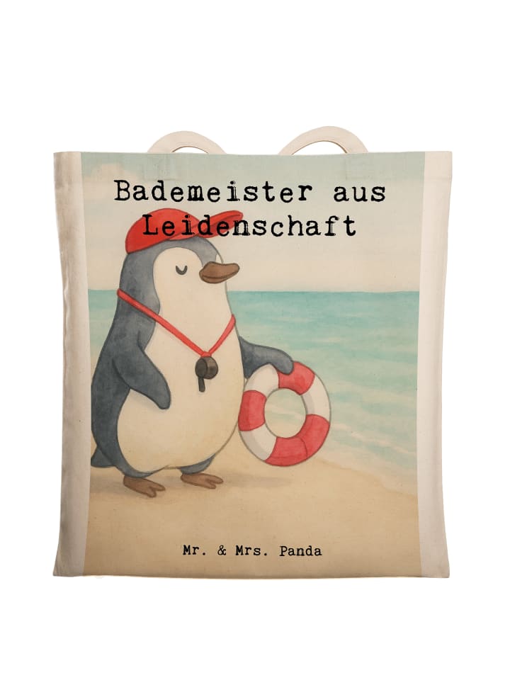 Tasche Bademeister Leidenschaft Design mit Spruch in Weiß