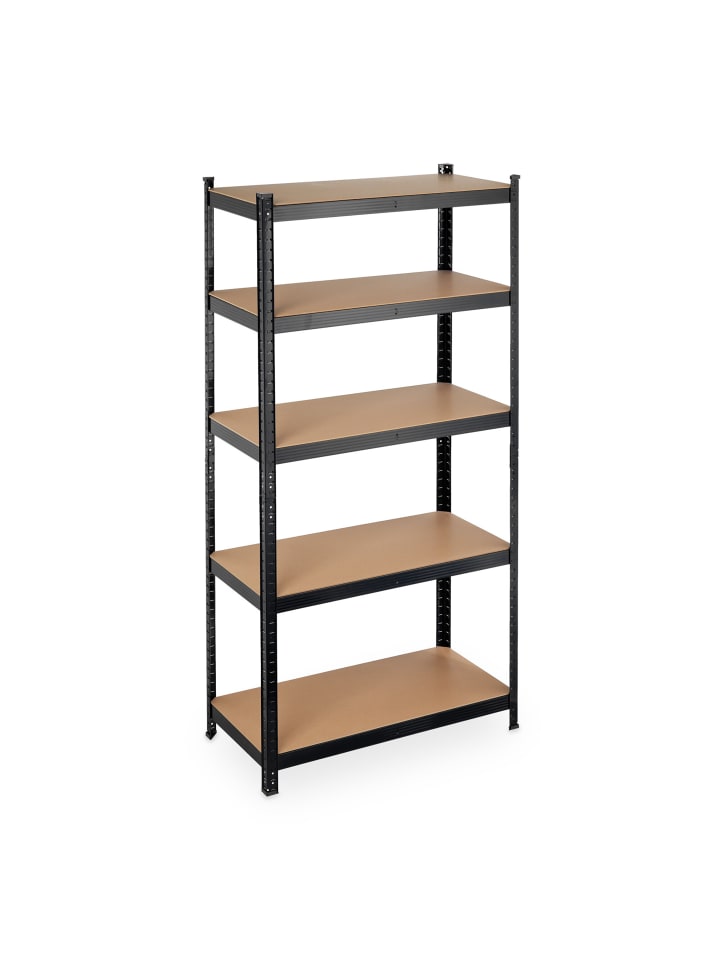 Schwerlastregal in Schwarz - (B)90 x (H)180 x (T)45 cm