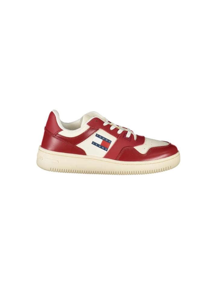 Rot Leder Damen Sneaker