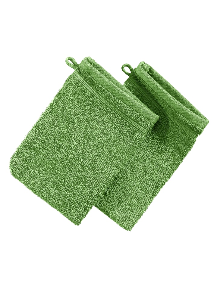 Waschhandschuh 2er-Pack Heidelberg in apfelgrün
