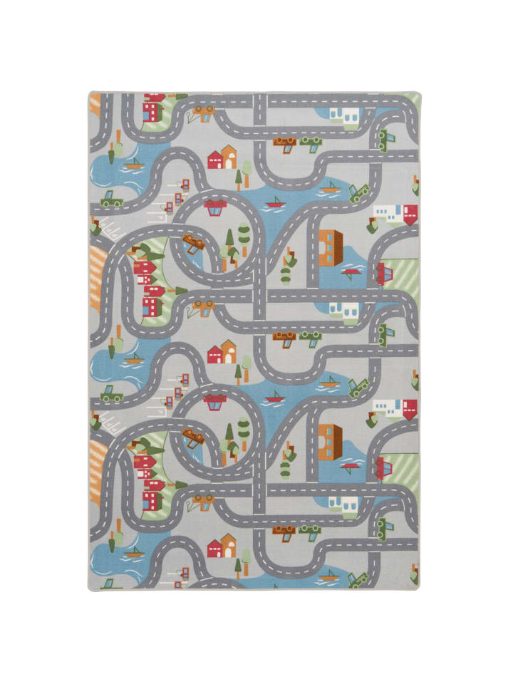 Kinderteppich Fun Town in grau
