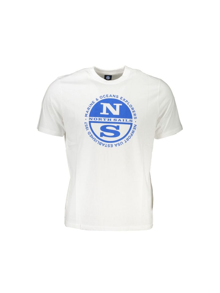 Weiß Baumwolle Herren T-Shirt