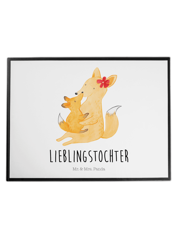 Schreibtischunterlage Fuchs Mama mit Spruch in Weiß