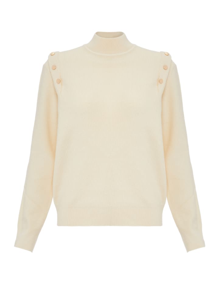 Damen Strickpullover in Wollweiss