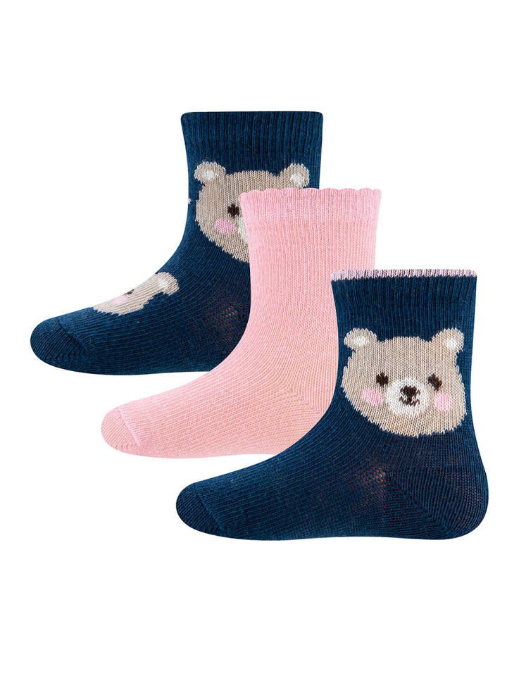 3er-Set Socken 3er Pack gemustert in Braun