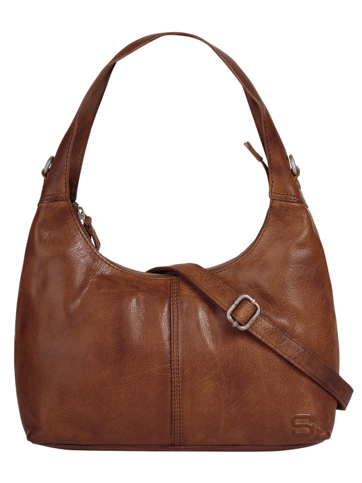 Umhängetasche echt Leder in cognac
