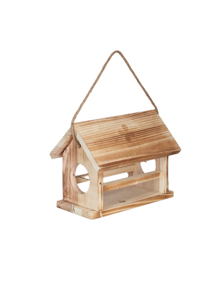 Vogelfutterhaus in Natur - (B)31 x (H)24 x (T)20 cm