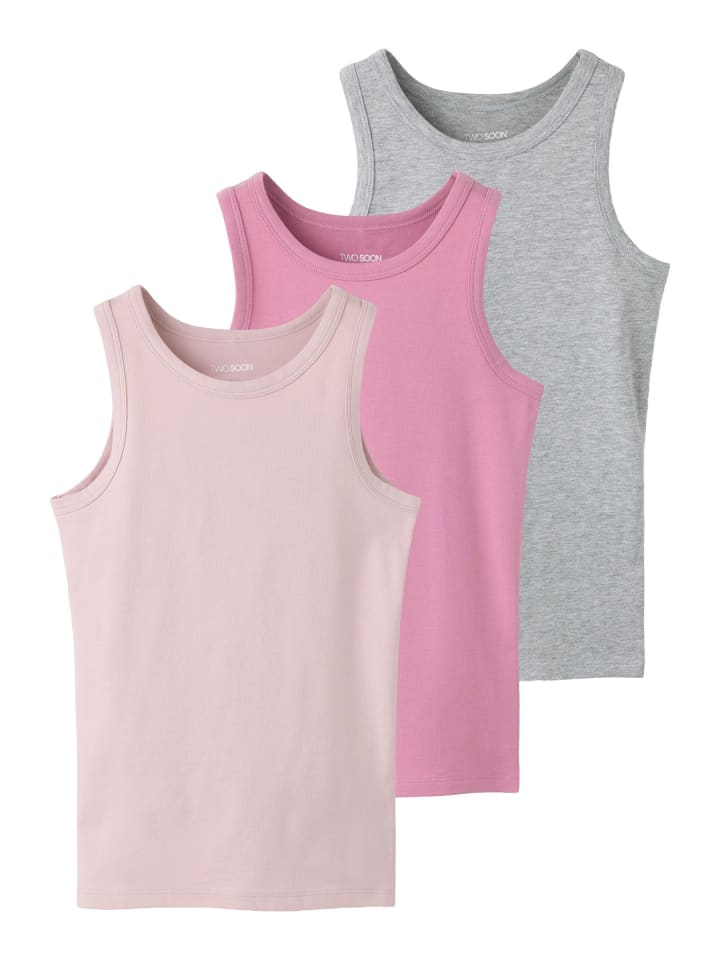 3er-Pack Unterhemd in Grey Melange