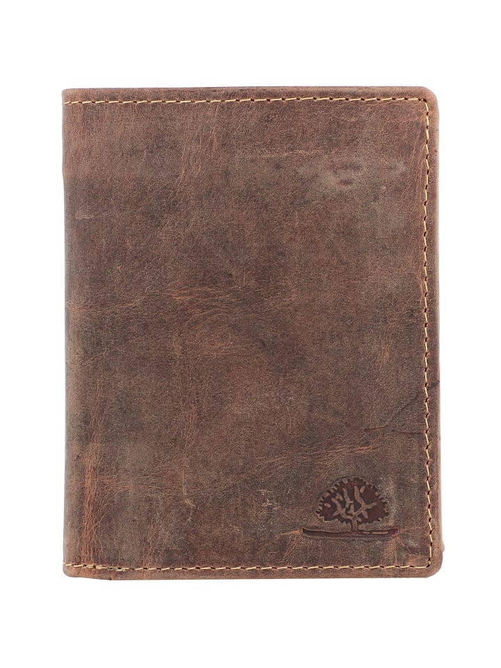 Vintage Geldbörse RFID Leder 10 cm brown